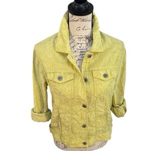 Jones NY Linen Jean Jacket in Lemon 🍋 Yellow